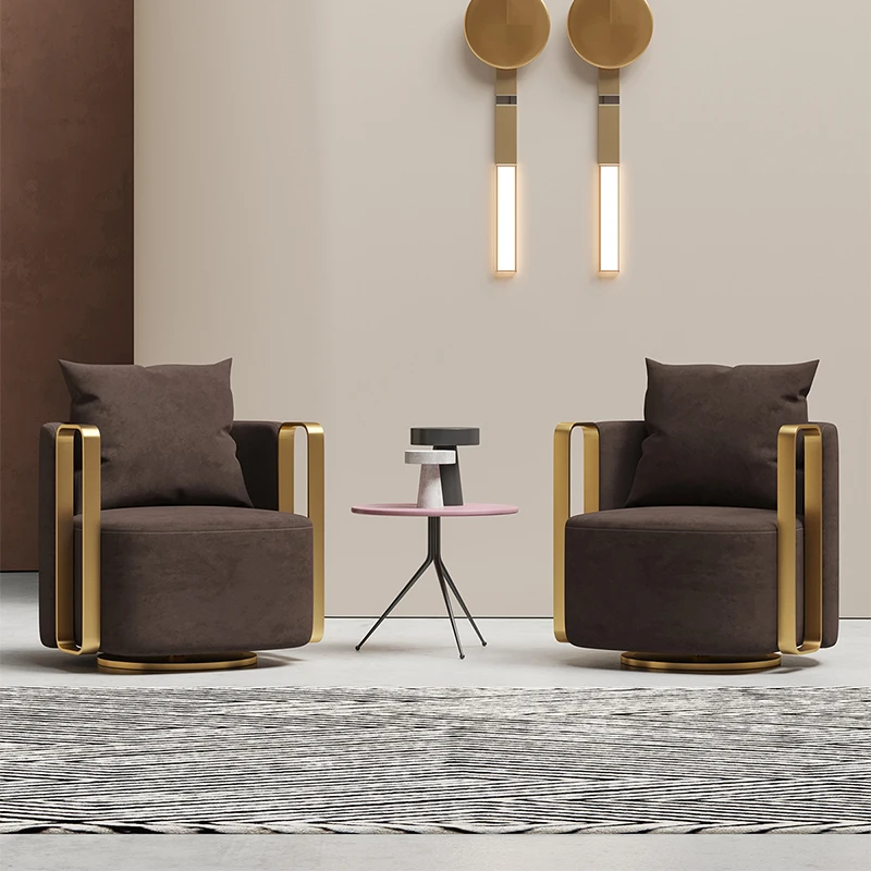 swivel chairs living room furniture Italian design leisure chair modern high quality single sofa