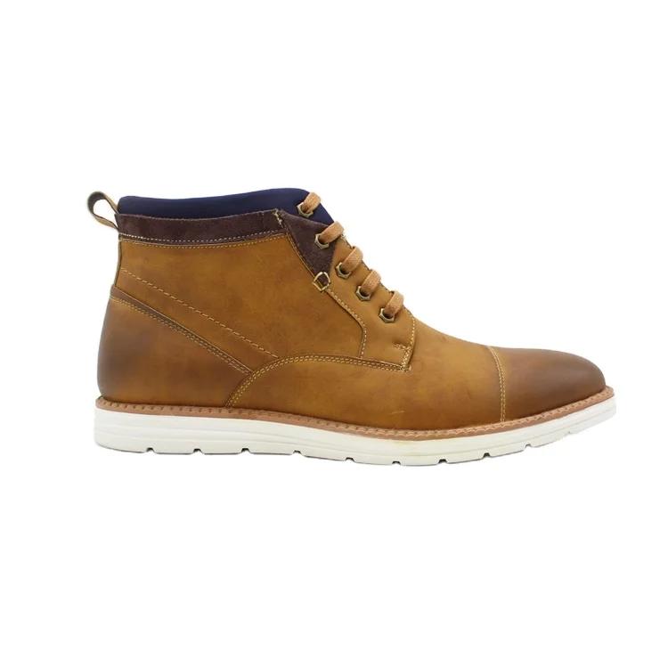 china factory high top men pu ankle boots lace up mens boots