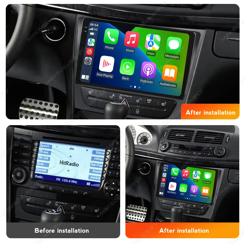 MEKEDE MS Android 12 8+128GB Car Radio for Benz E-class W211 E Class CLS Class 2002-2010 Colling Fan Car-play BT Stereo