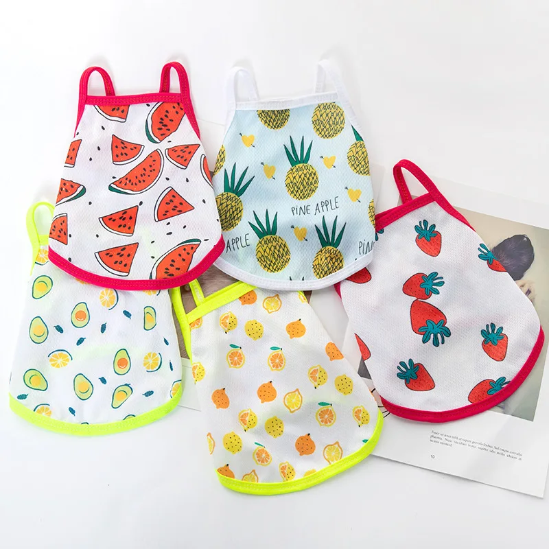 Wholesale Pet Clothing Cute Multicolor Fruit Design Dog Shirts Pet Puppy Cloth Soft Polyester Summer Dog Clothes