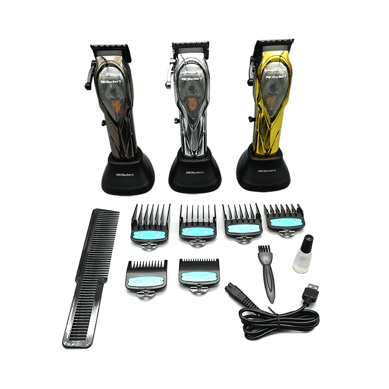 Professional 10000RPM Brushless Magnetic Motor Cutting Machine Cordless Hair Clippers with Charging Base