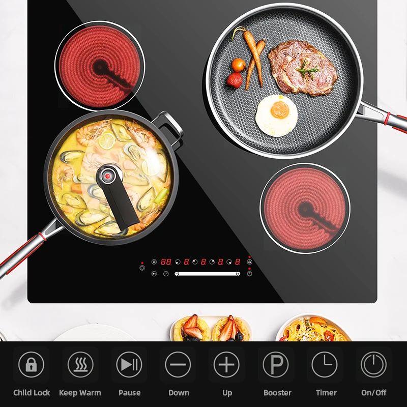Modern Design Electric 4 Burner Built In Infrared Cooker Hob House Hotel Ceramic Cooker
