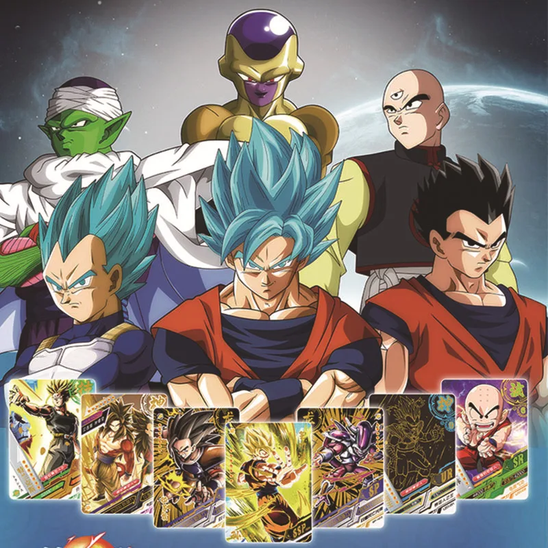 New SM Genuine Anime Dragon Ball Collections Card hobby kid gift Toy box Game Goku figure SSP Flash rare cards