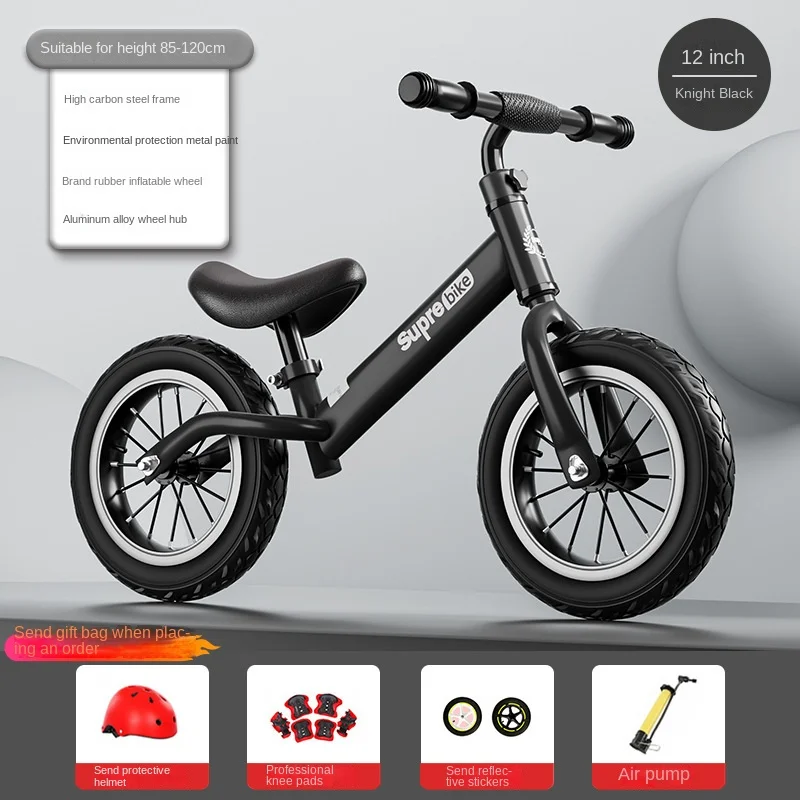 Children Kids Baby Balance Bike 3 - 6 Years 3 PU Wheel No-Pedal Toy Car Toddler Mini Cute Safty Trike
