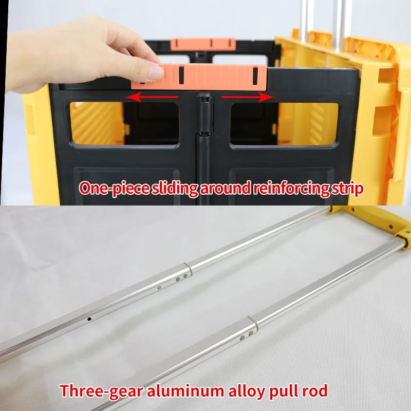  Plastic Folding Utility Cart Trolley Portable Adjustable Supermarket