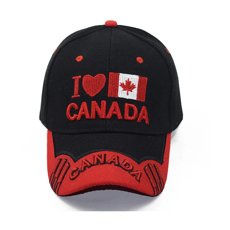 Classic Adjustable Letter Logo Canada Flag Baseball Cap Maple Leaf 3D Embroidery Dad Hat