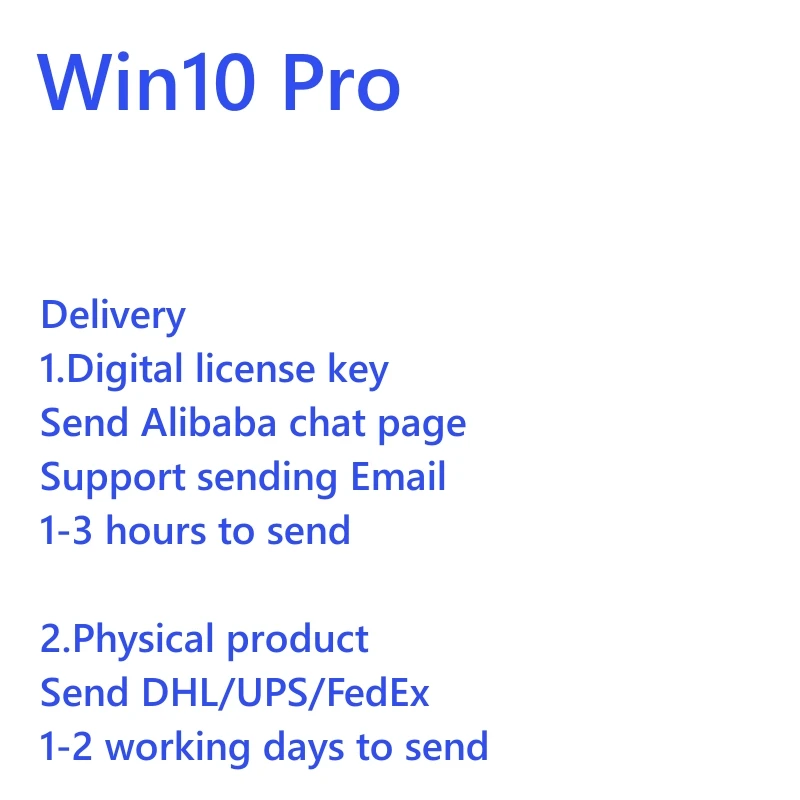 Genuine Win 10 Pro OEM Key 100% online activation Win 10 Pro oem license Win 10 Pro oem key code send fast By Email