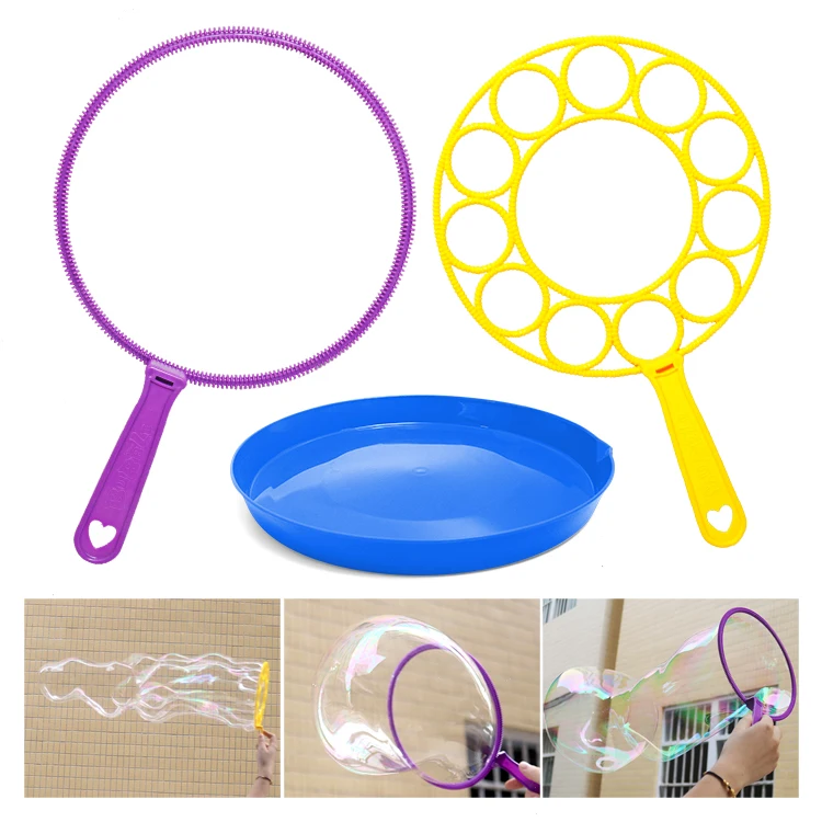 Hot Selling Hand Manual Blowing Wands Ring Plastic Big Bubbles Porous Bubbles Toy For Outdoor Play
