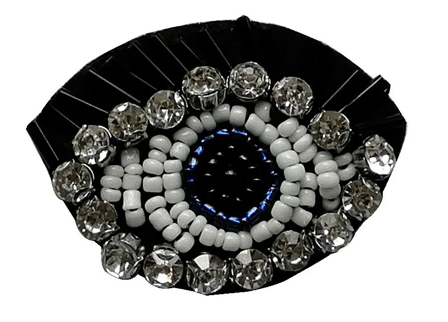 Garment Accessories New Hand Beaded Diamond Eyes Jacket Fashion Beaded Rhinestone Embroidery Patches