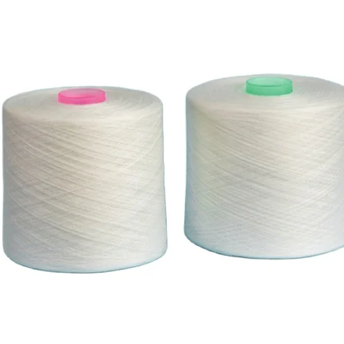 High Tenacity 100% Polyester Poly Poly Core Spun Yarn Sewing Thread raw white