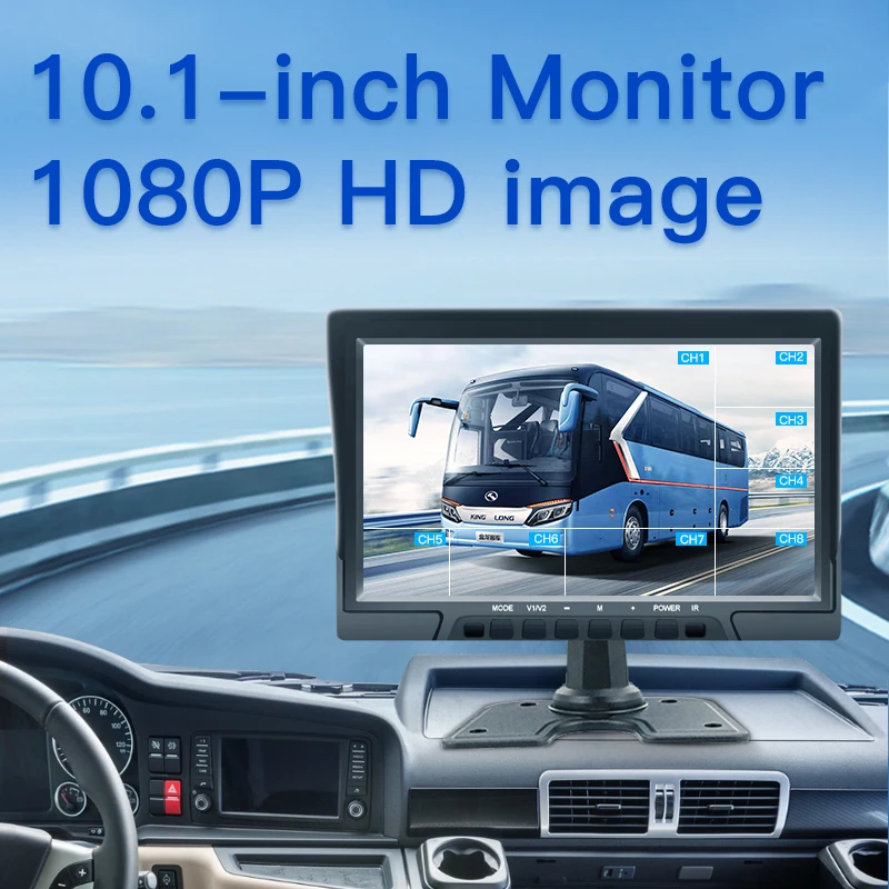 Heavy Truck Camera 10 Inch VGA Monitor AHD 4G GPS 8 Channels NVR Solution