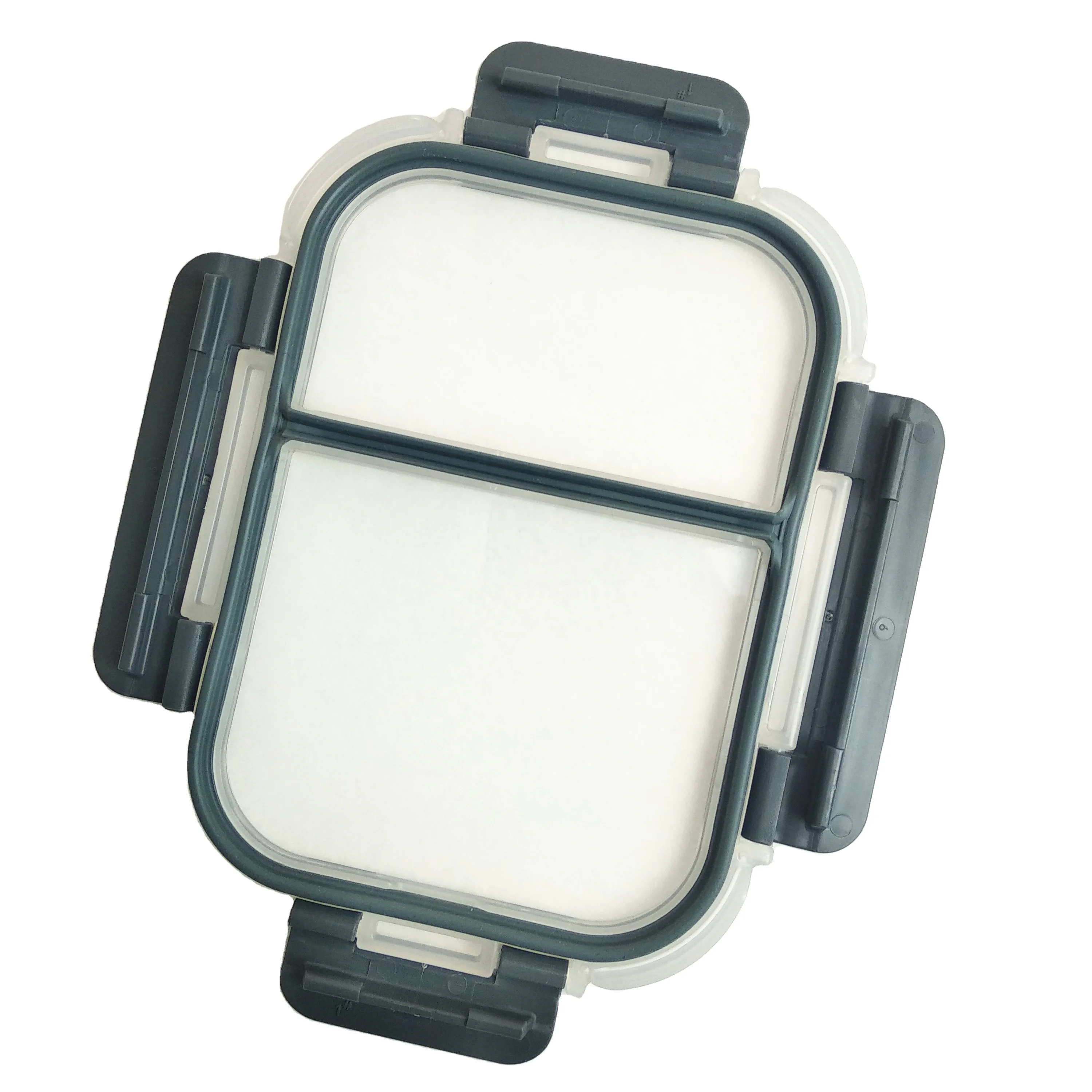 2023 Hot Sale 1040ml Large Capacity rectangle Glass Food Container Oven Safe Bento Lunch Box  With Two Full Compartments