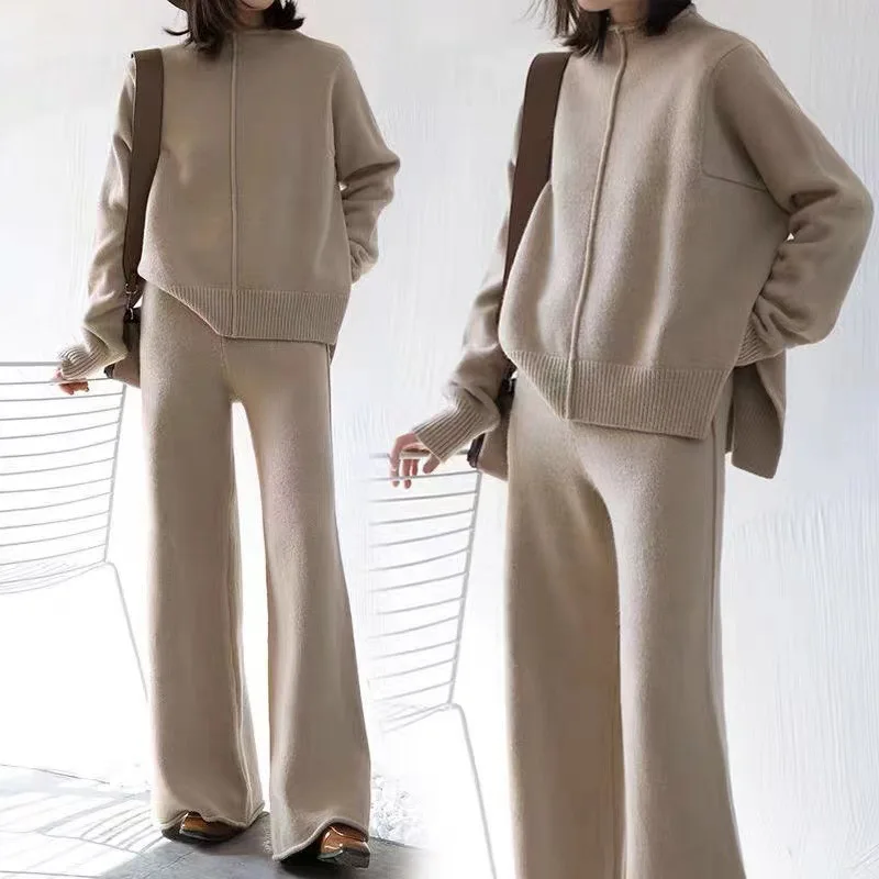 2023 New Arrival Women Elegant Clothes Casual Wear Long Sleeves Knitted Set For Women
