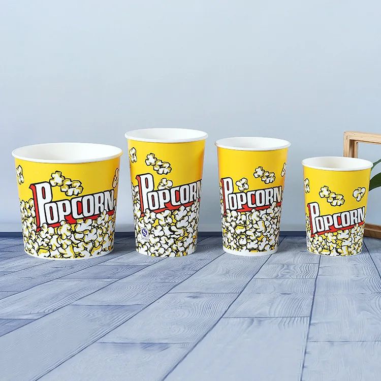 manufacturer produces disposable paper buckets popcorn buckets customized disposable popcorn cups paper