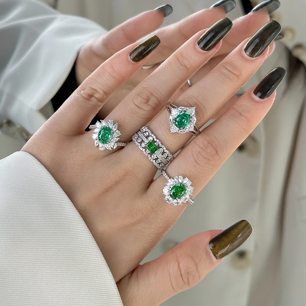 Custom Rings Manufacturer Fine Jewelry Luxury 925 Sterling Silver Zircon Fashion Rings Wedding Engagement Rings for Women