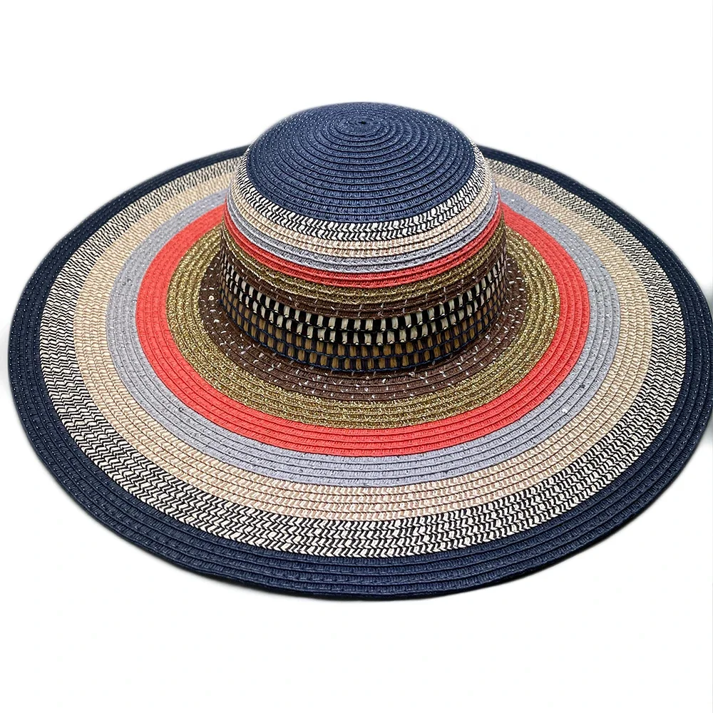 FREE SAMPLE big wide brim personalized floppy sombrero sun beach straw summer oversize hats for ladies for crafting