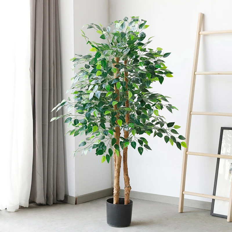 
1.5m ficus faux tree with round bonsai cerment eco friendly plastic made suit living room 