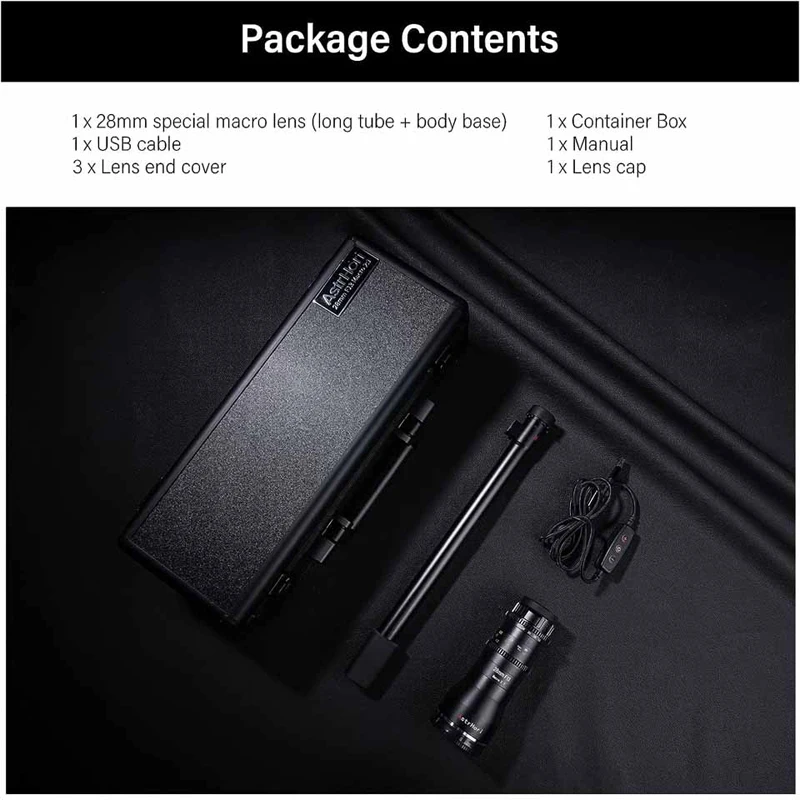 AstrHori 28mm F13 Full Frame  2x Macro Probe Specialty Lens for Sony E Nikon F Canon RF EF Fuji XF Nikon Z L PL Mount Camera Len