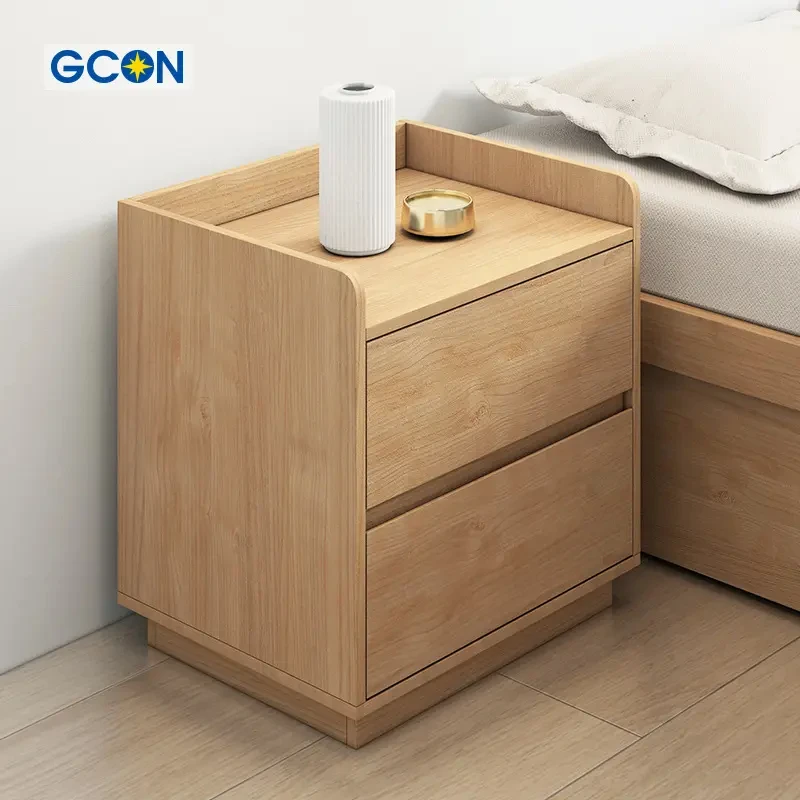 GCON Bedside Cabinet Table Bedroom Solid Wood Legs Nordic Bedside Nightstand Side Table