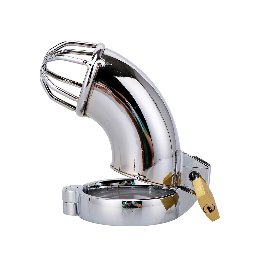
Aimitoy SM Product Chastity Cage Male 304 Stainless Steel Cock Cage with Curved Cock Ball Ring Chastity Cage Male 