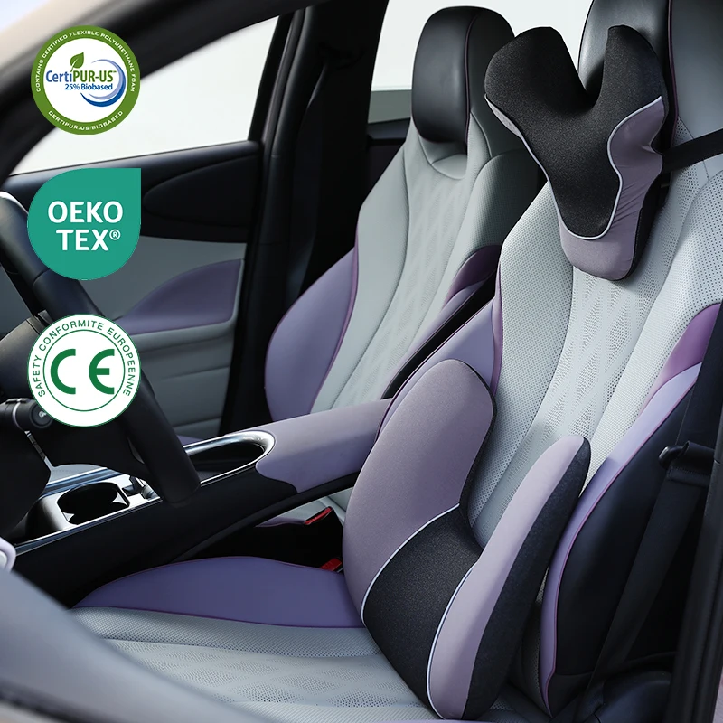 Car Seat Lumbar Support Cushion Back Cushion Memory Foam Neck Pillow Office Chair Backrest Headrest Pillow Cushion Sets