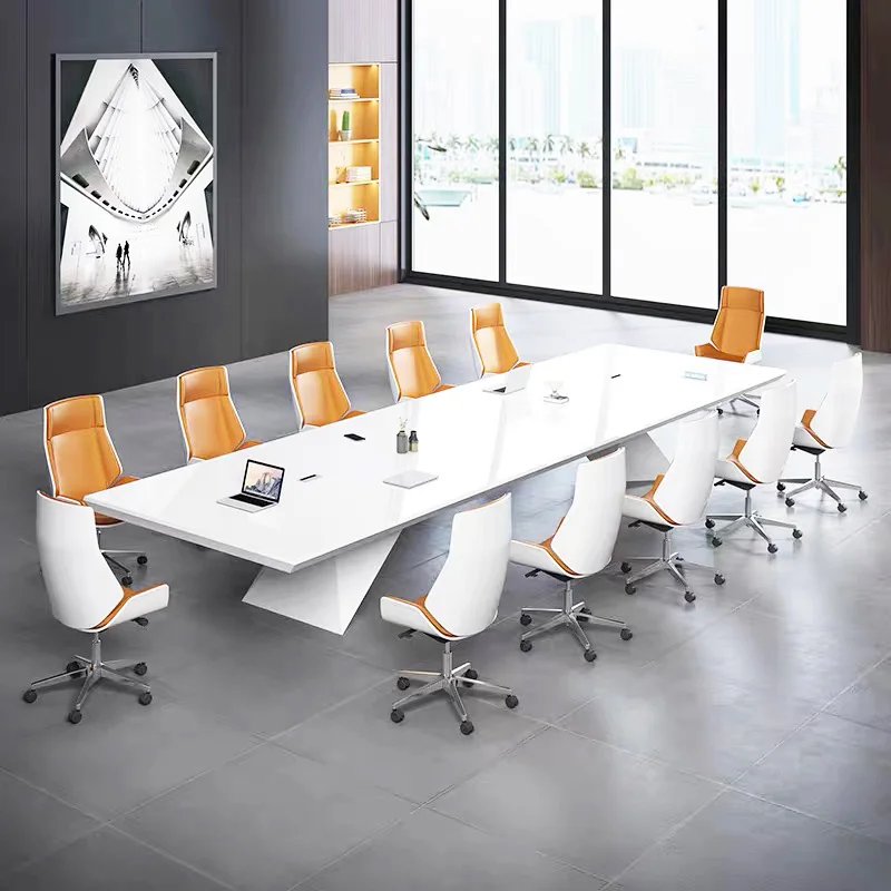 custom rectangle office meeting furniture modern long conference table office meeting table with iron legs
