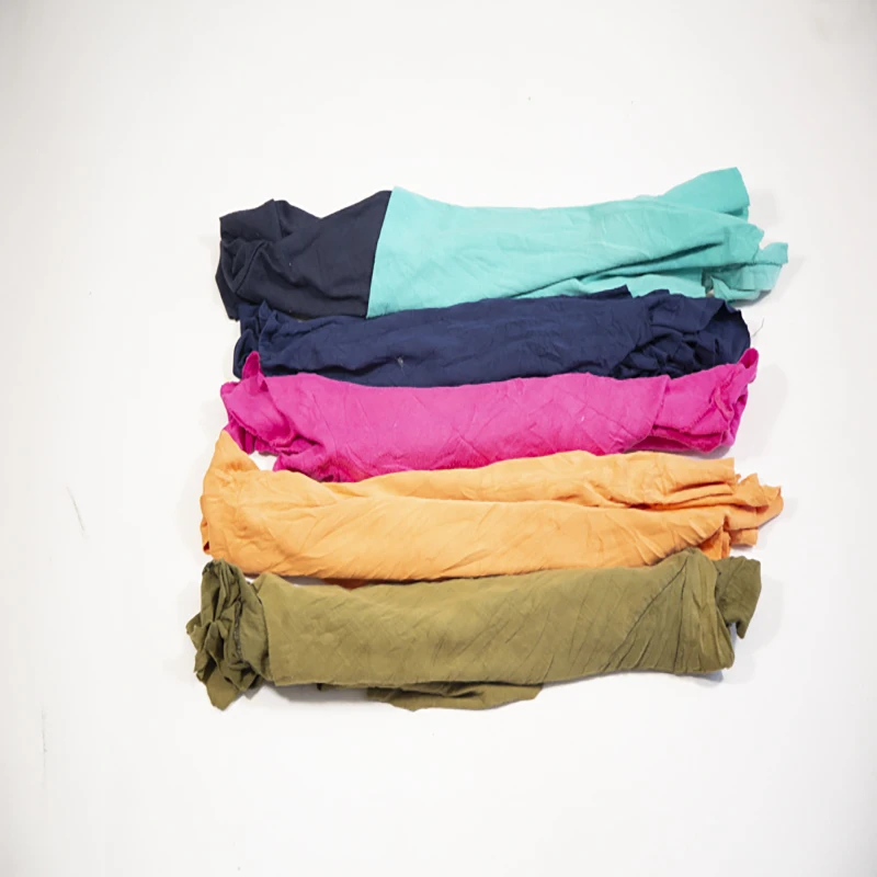 Mixed Color T-shirt Recycled Cotton Mechanic Rags Clothing 10KG bale