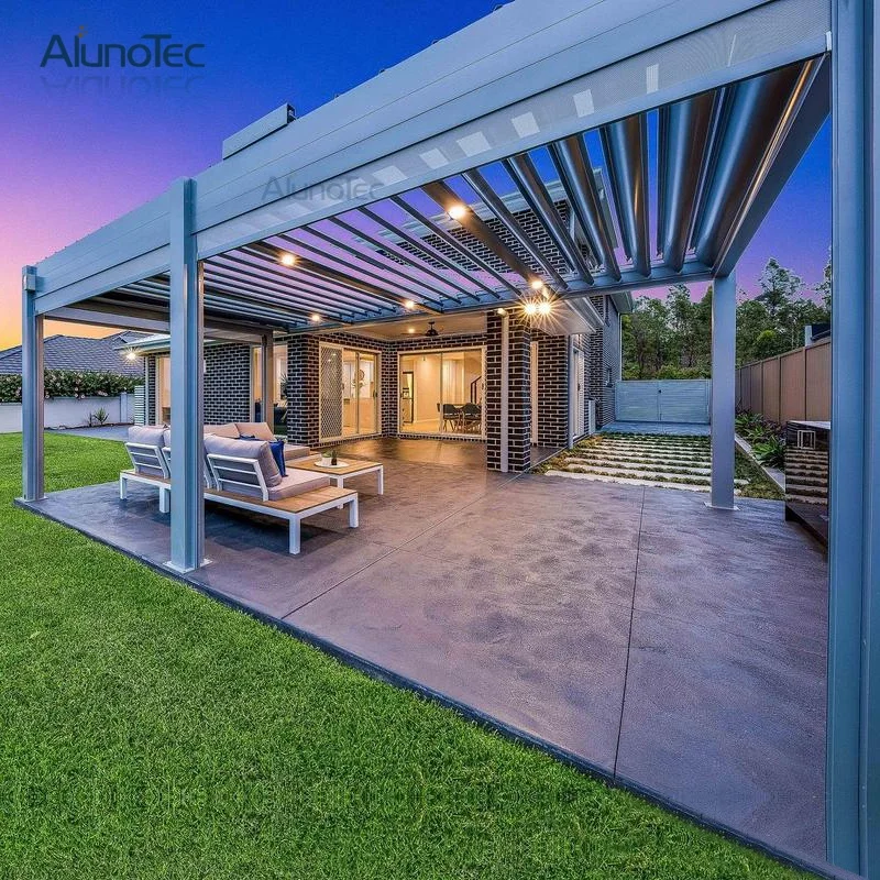 Garden Type Luxury Aluminium Frame Louver Gazebo Pergola Aluminum Opening Roof