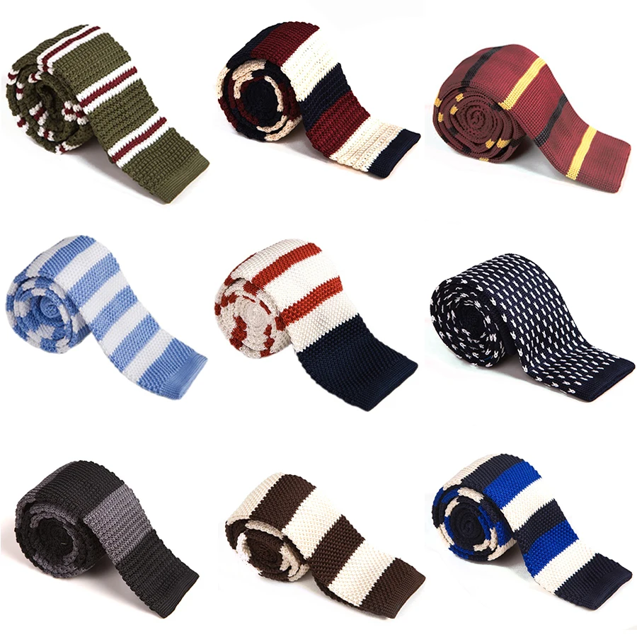 Мужские модные галстуки 5 см клетчатый узор тонкие вязаные Свадебный вечерний галстук