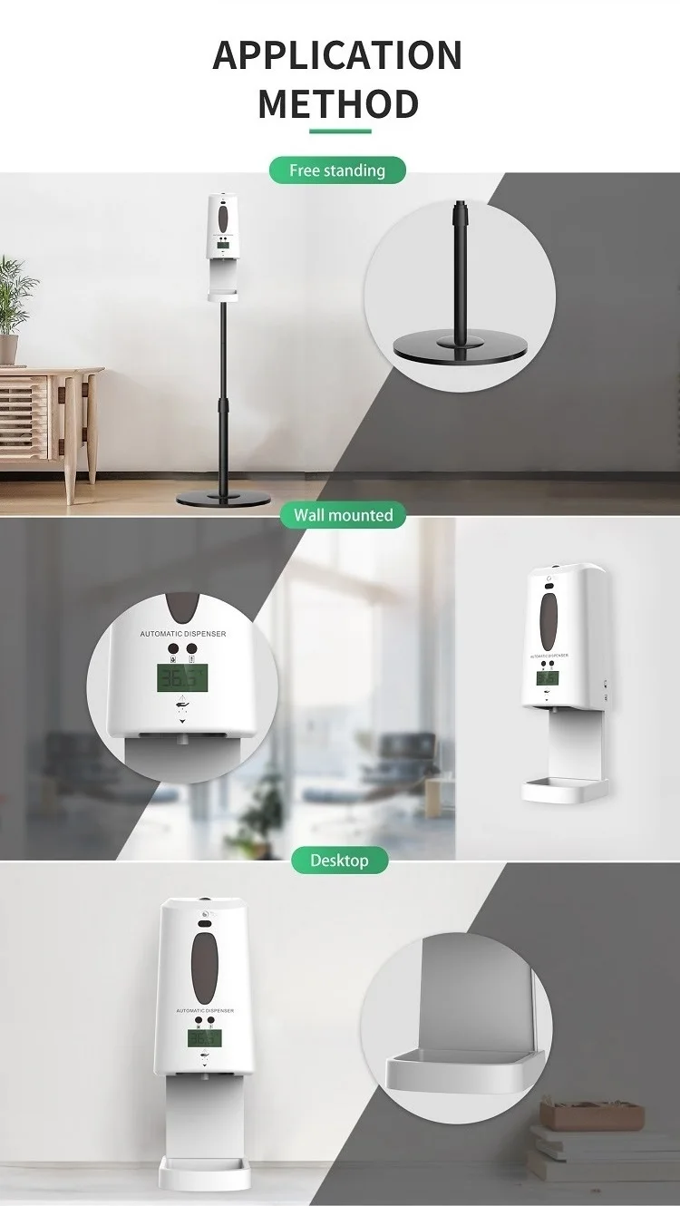 Lien 2021 Thermometer 1300ml Automatic Gel Sanitizer Dispensers Sensor Alcohol Dispenser Automatic