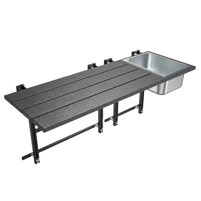 Outdoor furniture Upgraded  Balcony Table Outdoor Patio Bar Table Hanging Folding Adjustable