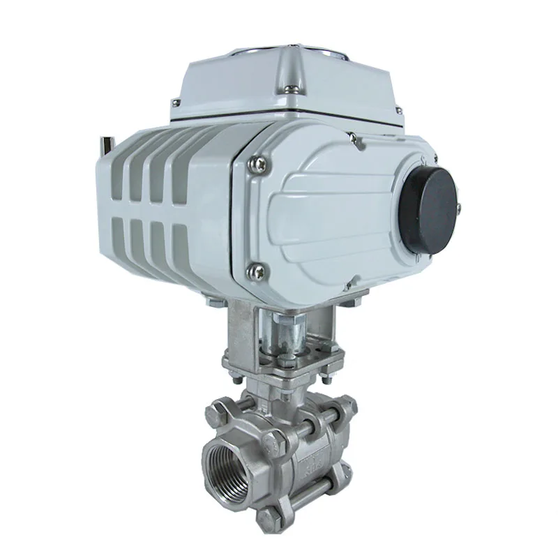 Automatic valve electric actuator high efficiency ss 304 3 pcs 1/2inch DN15 BSPT thread 220v 24v AC DC