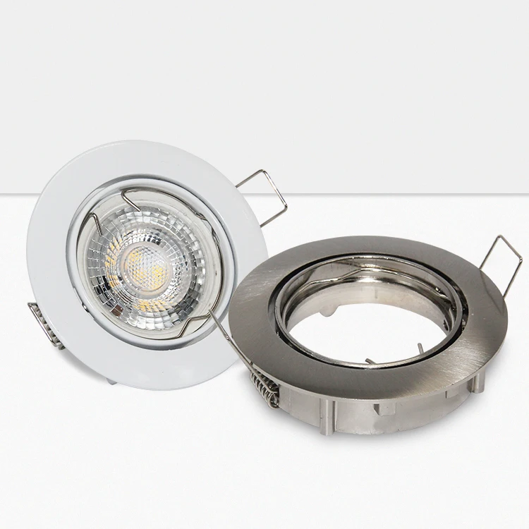 Aluminum GU10 zinc MR16 lamp holder G5.3 down light steel movable LED spot light frame white black spotlight housing