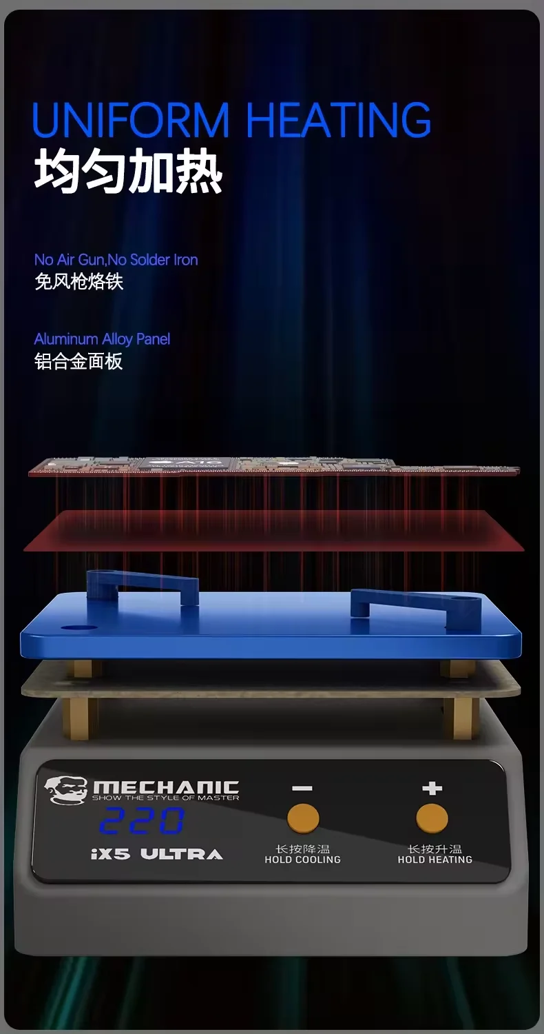Mechanic IX5 Ultra Universal Preheating Platform For Mobile Phone Motherboard Layered Bonding Glue Removal Dot Maticx Repair