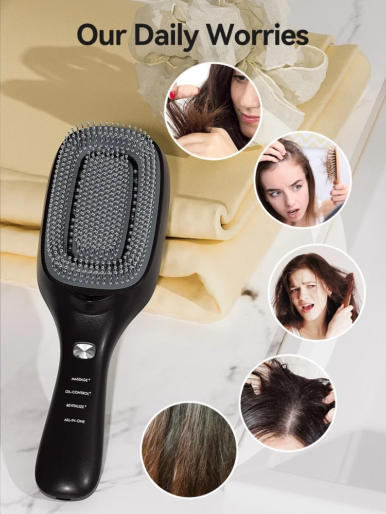 TOUCHBeauty 2024 VITA TB-2343 3 in 1 phototherapy comb electrical handheld spa scalp massage brush with red light for hair