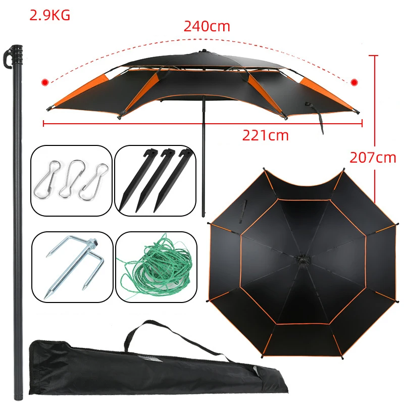 High quality Printed camping Umbrella Fishing Fiberglass Beach Umbrellas Fishing Umbrella