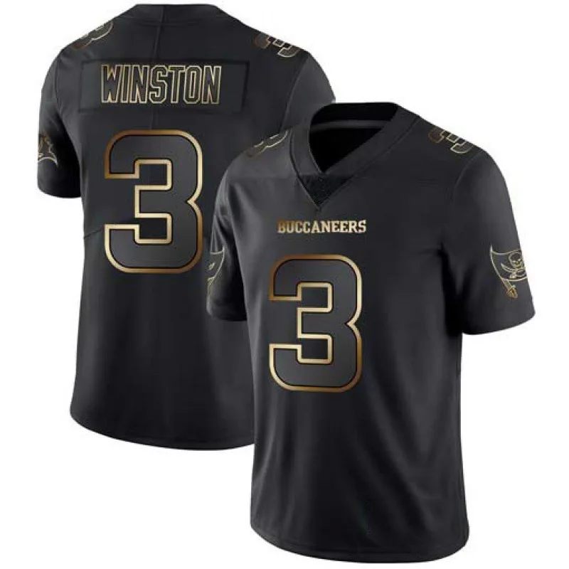 Customized American Football Bill 17 Allen Pirates 3 Winston Lions 9 Dolphins 13 Black Gold rugby jersey wholesale
