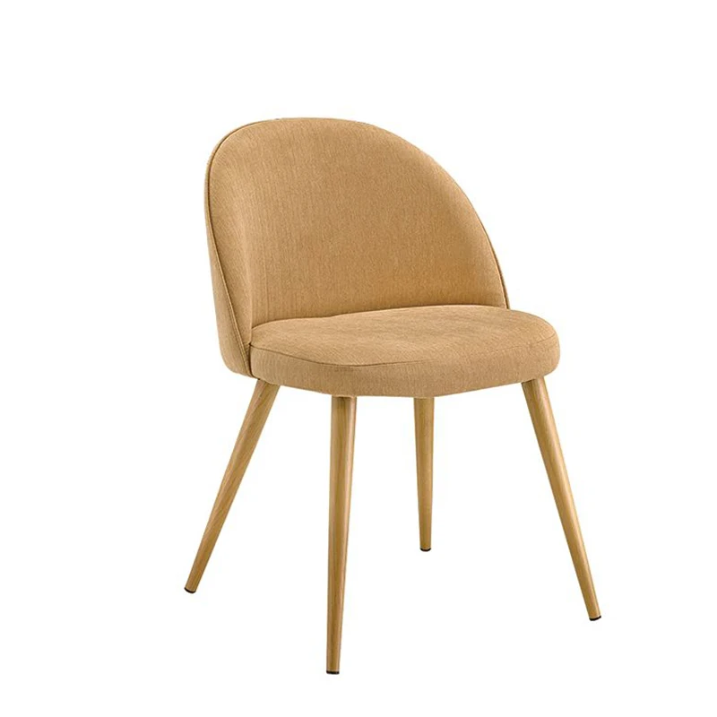 Fabric Luxury Yellow Velvet Nordic Metal Leg Dining Chair Modern Fabric Fabric Chair