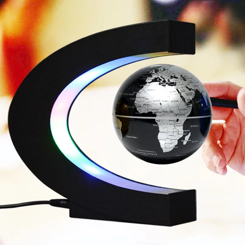 illuminated Magnetic Rotating Globe World Map Art Cadre