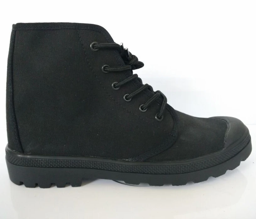 Black canvas boots training shoes with rubber sole for sale