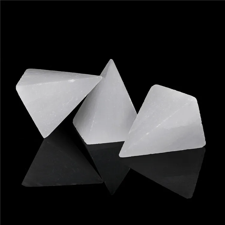 HZ Classic Custom 3D Laser Engraving Egyptian Crystal Pyramid Selenite Pyramids healing crystals