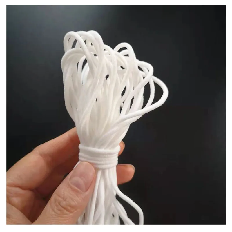 3mm 4mm 5mm 6mm stretch polyester spandex rope sewing elastic band for facemask ear loop
