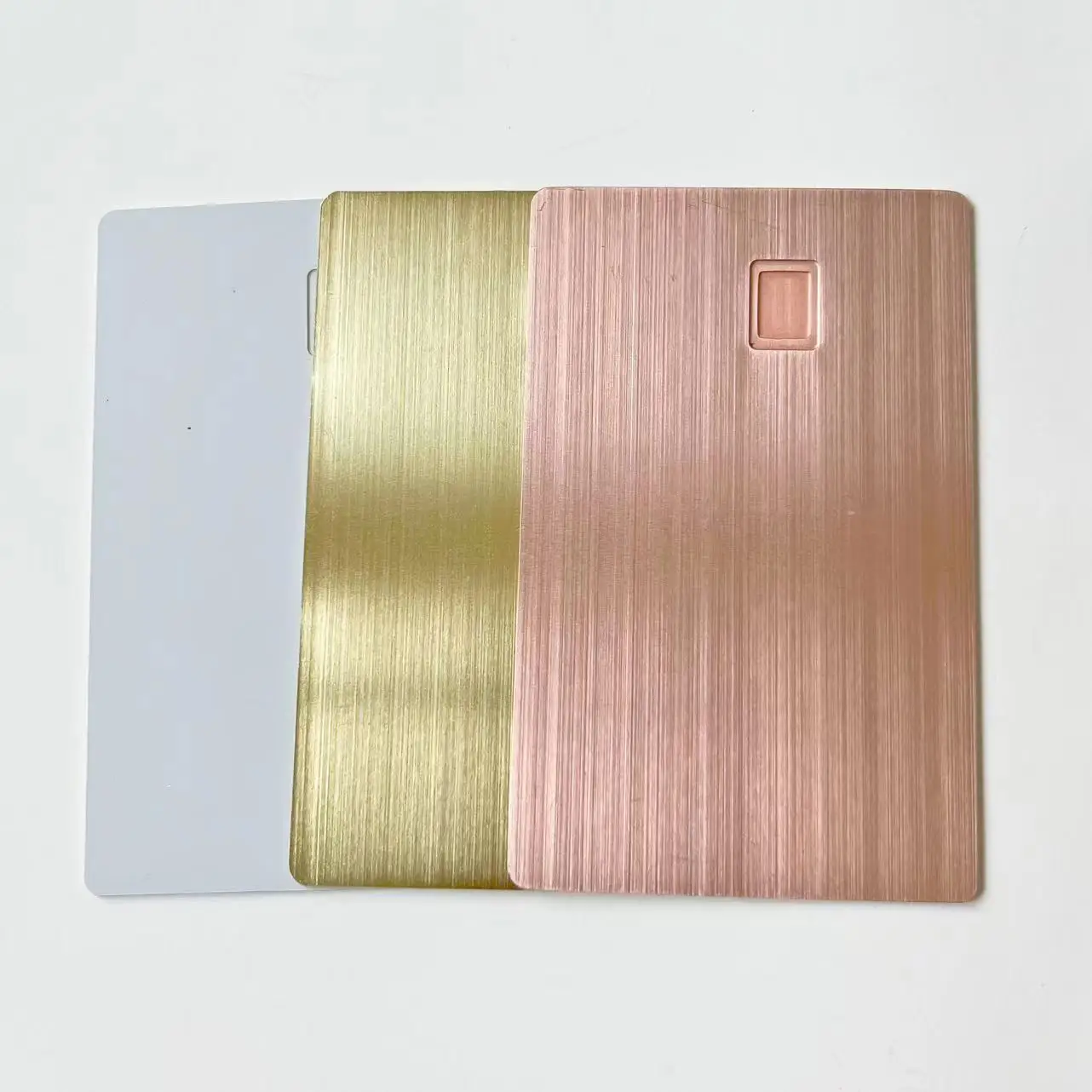 Top quality stainless steel Gold Brushed Blank ATM Visa Metal Master Credit Card With Etched Chip Slot Magnetic Strip