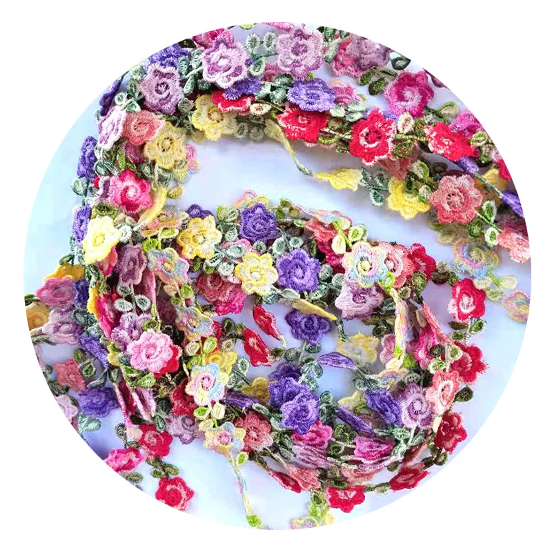 2cm 3D Embroidery Water-Soluble Lace Section Dyeing Line Diy Handmade Headwear Decoration Accessories Lace Clothing Patch