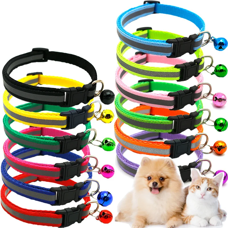 Pet Accessories Dog Collar Supplies Cat Collar Puppy Stuff Reflective Sticker Cloth Luminous Cat Accessories  R2156