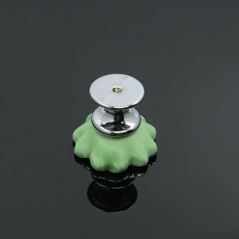 China New Style Vintage Chrom Magnolia Metal Crystal Glass Cover Funiture kitchen door cabinet drawer knobs & handle