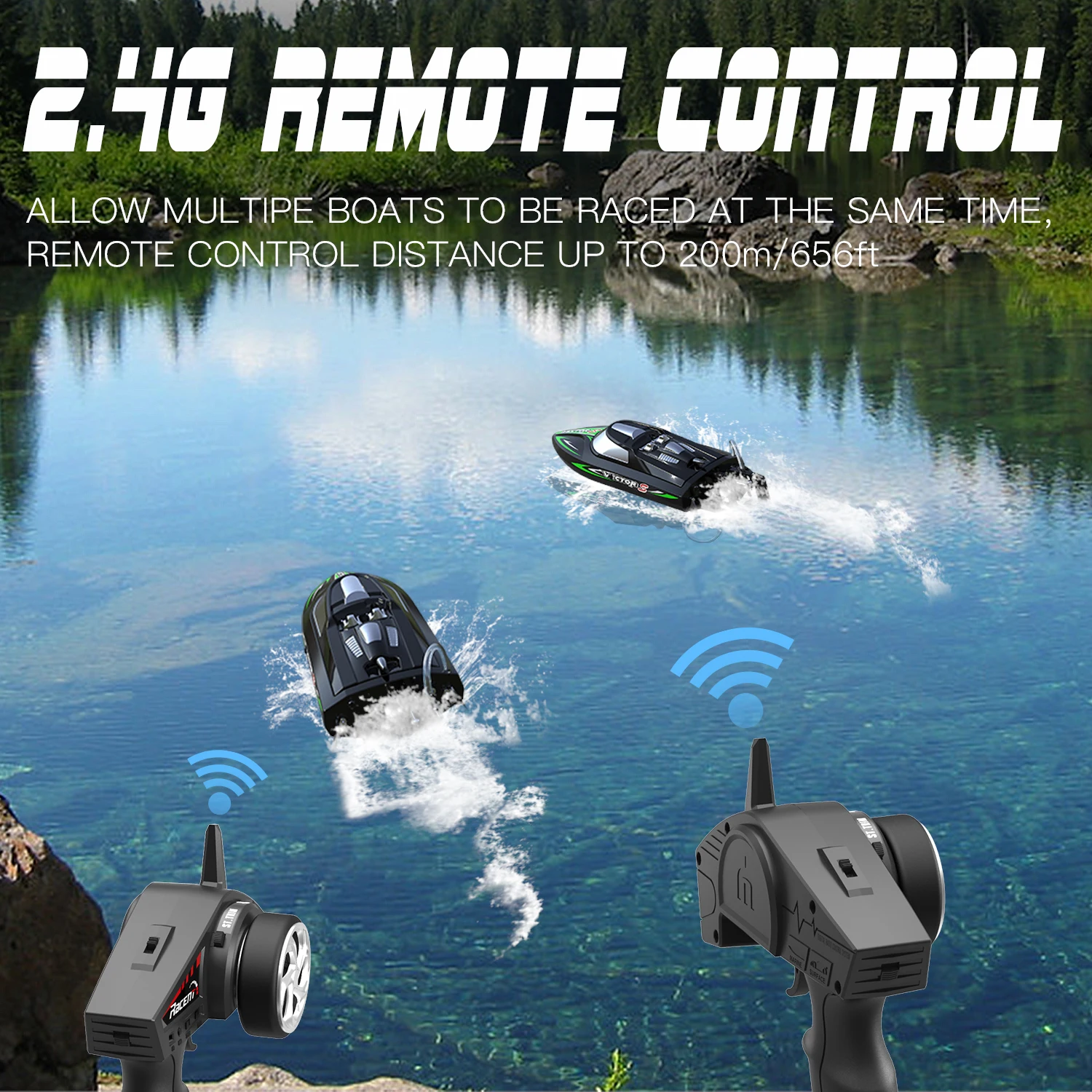 High Speed  Brushless RC Boat RTR with Self-Righting  Reverse Function for Pool  Lake