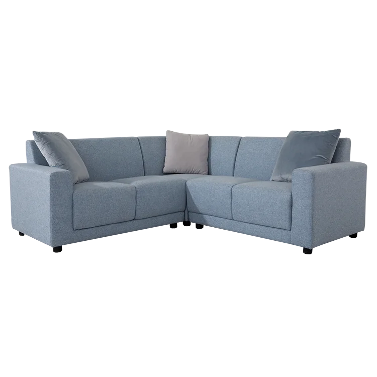 Секционный диван для гостиной тканевый угловой L-образный острый