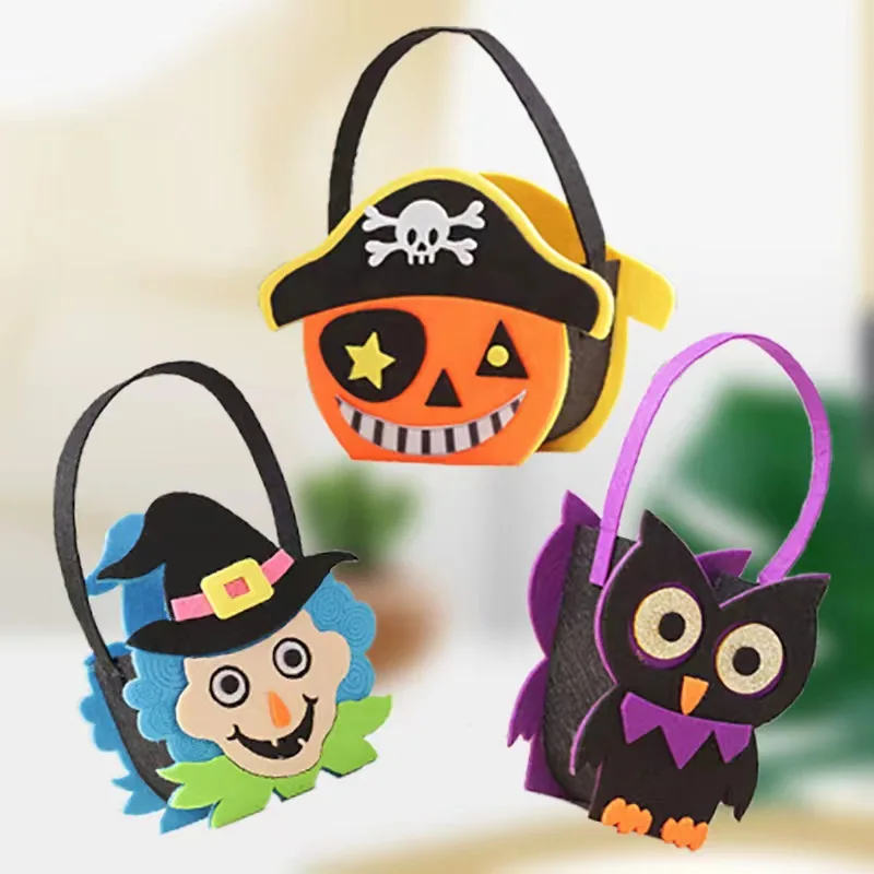 Halloween Atmosphere Decoration Witch Trick Treat Handbag Felt Candy Pouch Party Festival Children Gift Bag