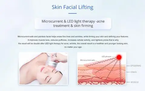 Косметическое оборудование для лица, 7 светодиодов, фотонный свет, средство для удаления морщин, микротоковое устройство для омоложения кожи